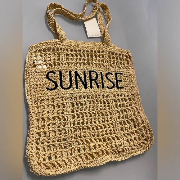 NWT Bershka crochet straw beach bag - Picture 5 of 8